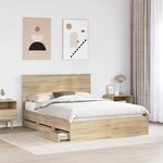 vidaXL Cadre de lit Chêne Sonoma 150 x 200 cm Bois Ingénierie