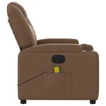 vidaXL Fauteuil inclinable de massage électrique marron tissu