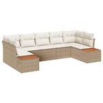 vidaXL Ensemble de canapé de jardin avec coussin 7 Pièces beige et crème