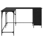 vidaXL Bureau Chêne noir 141 x 141 x 75 cm Bois d'ingénierie