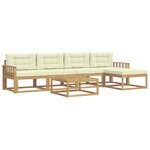 vidaXL Ensemble de canapés d'extérieur 6 Pièces Blanc et crème
