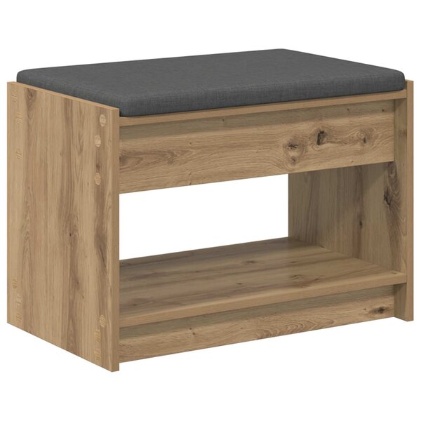 vidaXL Banc d'entrée Chêne Artisanal 63 x 38 x 45 cm