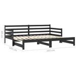 vidaXL Lit coulissant sans matelas noir 2x(90x200) cm