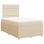 vidaXL Sommier à lattes de lit avec matelas Crème 120x200 cm Tissu