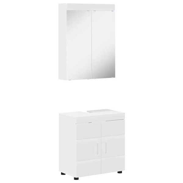 vidaXL Ensemble de mobilier de salle de bain avec étagère TULUM Blanc