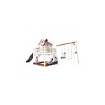 AXI Classic Liam Maisonnette avec Balancoire Double Marron Blanc Toboggan Gris