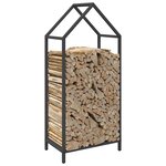 vidaXL Portant de bois chauffage noir 40x25x90 cm