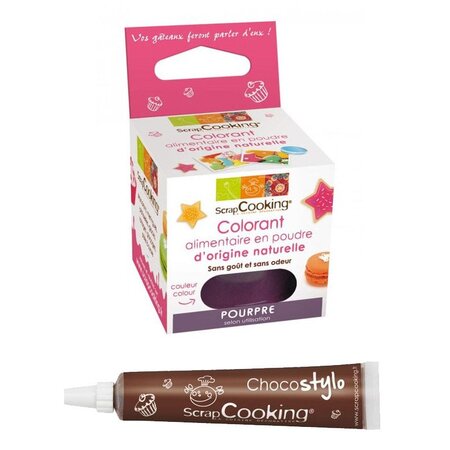 Stylo chocolat + Colorant alimentaire naturel Pourpre