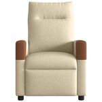 vidaXL Fauteuil inclinable électrique Crème Tissu