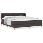 vidaXL Lit à Ressorts avec Matelas Crème 90x200 cm Tissu Marron foncé
