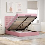 vidaXL Cadre de lit ottoman avec matelas rose 140x190 cm velours