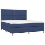 vidaXL Sommier à lattes de lit et matelas et LED Bleu 180x200 cm Tissu