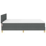 vidaXL Lit à ressort LED avec matelas Gris foncé 140 x 200 cm tissu