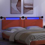 vidaXL Tête de lit suspendue Rouge orange Tissu en velours côtelé