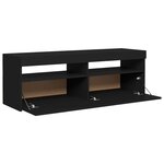 vidaXL Meuble TV avec lumières LED noir 120x35x40 cm
