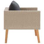 vidaXL Canapé simple de jardin avec coussins Résine tressée Beige