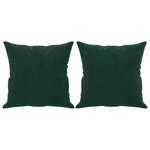 vidaXL Canapé 2 places avec oreillers vert foncé 140 cm velours