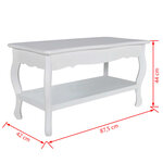 vidaXL Table basse 2 couches MDF Blanc