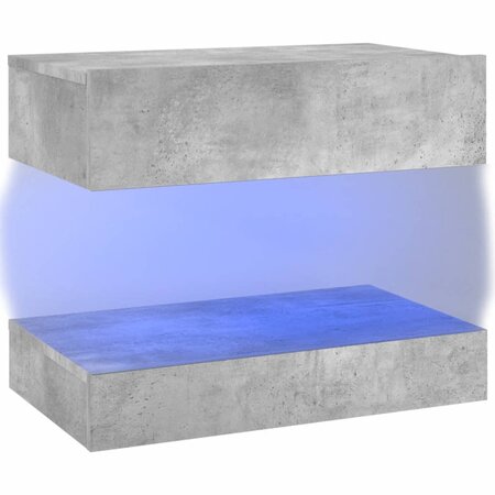 Vidaxl meuble tv avec lumières led gris béton 60x35 cm