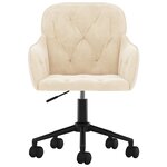 vidaXL Chaise pivotante de bureau Crème Velours