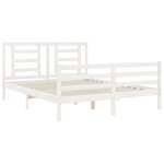 vidaXL Cadre de lit sans matelas blanc 160x200 cm bois massif