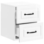 vidaXL Cabinet de chevet mural Blanc brillant 34 5 x 33 x 40 cm