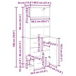 vidaXL Haut Armoire avec tiroir Chêne artisanal 69 5 x 34 x 180 cm