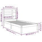 vidaXL Cadre de lit bois massif 75x190 cm petit simple