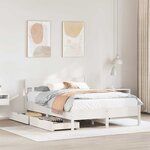 vidaXL Cadre de lit sans matelas blanc 120x190 cm bois de pin massif