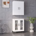 vidaXL Buffet haut Blanc 69 5x34x180 cm Bois d'ingénierie