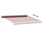 vidaXL Auvent manuel rétractable avec LED bordeaux 400x350 cm
