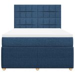 vidaXL Sommier à lattes de lit avec matelas Bleu 160x200 cm Tissu