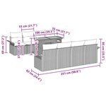 vidaXL Salon de jardin 9 pièces avec coussins en poly rattan beige