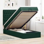 vidaXL Cadre de lit ottoman avec matelas vert foncé 100x200 cm velours