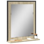 vidaXL Miroir de salle de bain et étagère chêne sonoma bois ingénierie