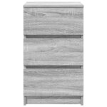 vidaXL Tables de chevet avec 3 tiroirs 2 Pièces sonoma gris 39x35x65 cm