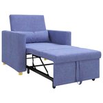 vidaXL Canapé-lit escamotable simple Bleu jean 90 x 165 x 87 cm tissu
