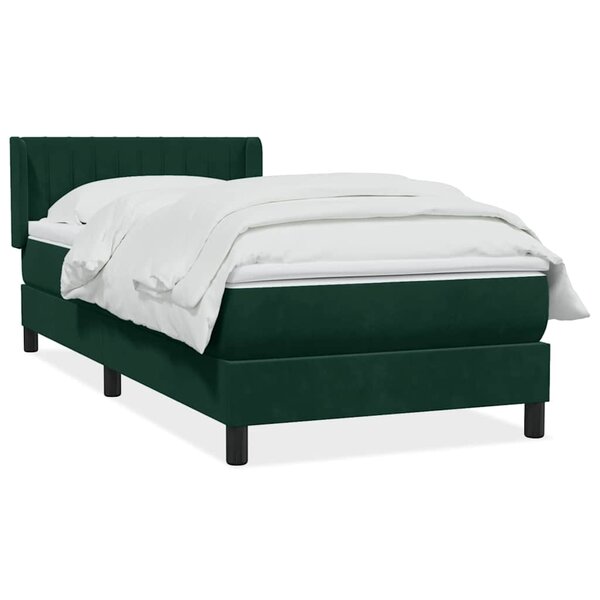 vidaXL Sommier à lattes de lit et matelas vert foncé 80x220 cm velours