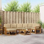 vidaXL Ensemble de canapés d'extérieur 8 Pièces Naturel et Beige