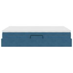 vidaXL Lit avec rangement et matelas Bleu foncé 140 x 190 cm Velours