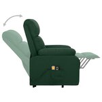 Vidaxl fauteuil inclinable de massage vert foncé tissu