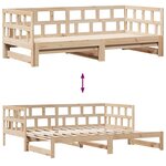 vidaXL Lit de jour avec gigogne et tiroirs sans matelas 90x200 cm