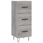 vidaXL Buffet Sonoma gris 34 5x34x90 cm Bois d'ingénierie