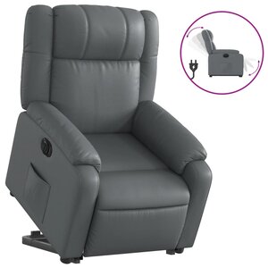 vidaXL Fauteuil inclinable électrique gris similicuir