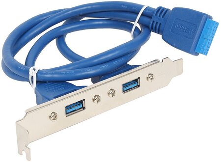 Equerre 2 ports USB 3.0 Gembird avec connexion sur carte mère (19 broches)