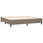 vidaXL Sommier à lattes de lit matelas et LED Taupe 200x200 cm Tissu