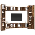 vidaXL Ensemble meuble TV 10 Pièces Bois Ancien 30 5 x 30 x 90 cm