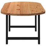 vidaXL Table à manger marron clair bois de chêne massif ovale