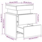 vidaXL Tables de chevet avec lumières LED 2 Pièces noir 35x39x55 cm