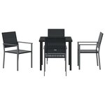 vidaXL Ensemble de salle à manger pour jardin 5 Pièces Noir Poly rotin